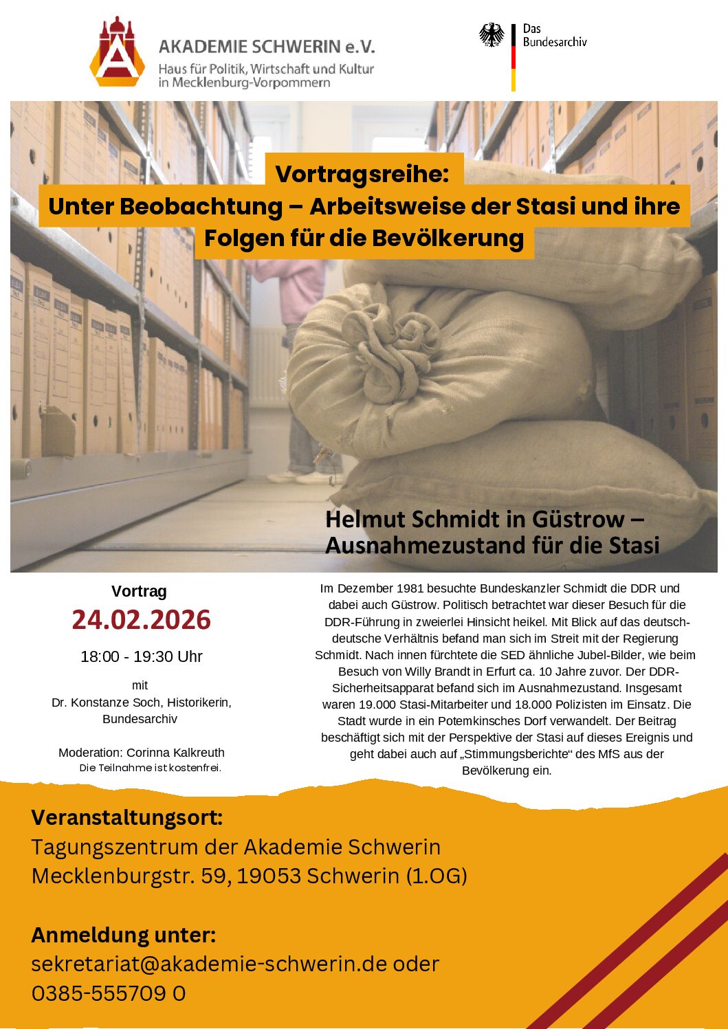 Unter Beobachtung - Arbeitsweise der Stasi und ihre Folgen für die Bevölkerung (Veranstaltungsreihe)