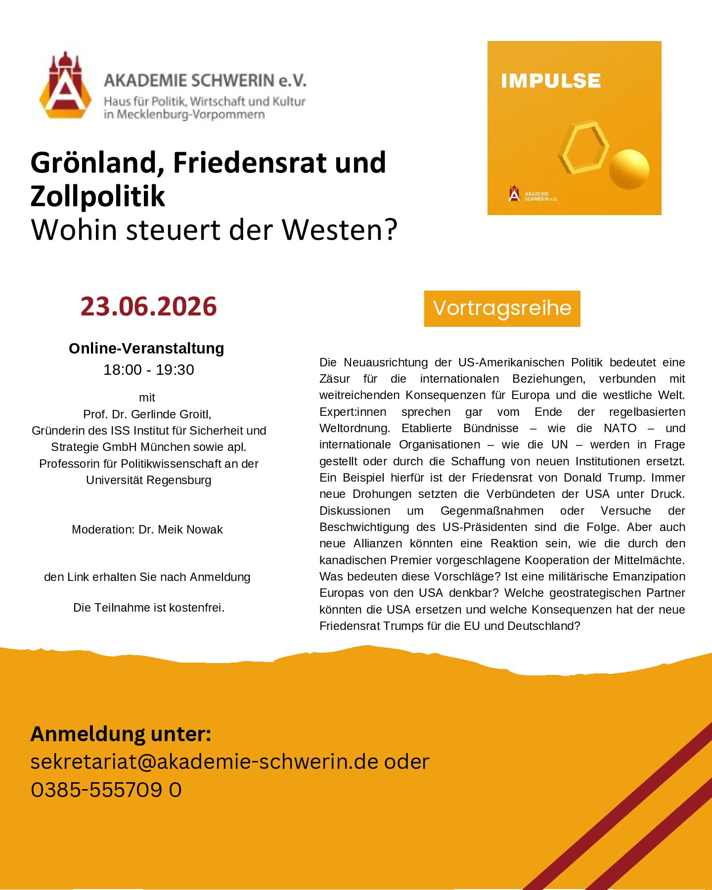 Grönland, Friedensrat und Zollpolitik – Wohin steuert der Westen?  (Online-Veranstaltung)
